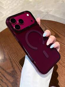 Luxury High Transparency Hard PC Magnetic Phone Case Compatible With IPhone 18 Pro Max 18 Pro Wireless Charging Clear Shockproof Protective Shell - Cherry Red - View 4