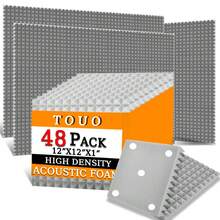 TOUO Pyramid 6-48Pack Sound Insulation Panels Acoustic Foam For Media Room Living Room Interior Wall Decor Wall Sound Absorbing - TOUO - View 17