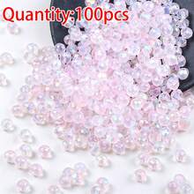 100 buah Manik Kaca Kristal AB Pipih Berwarna Campuran 6mm, Manik-manik Lepas untuk Perlengkapan Pembuatan Perhiasan DIY Buatan Tangan - Manik-manik segi - View 10