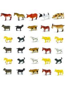 30 Farm Animals Cow Dog Horse Toy Model - Multicolor - View 6
