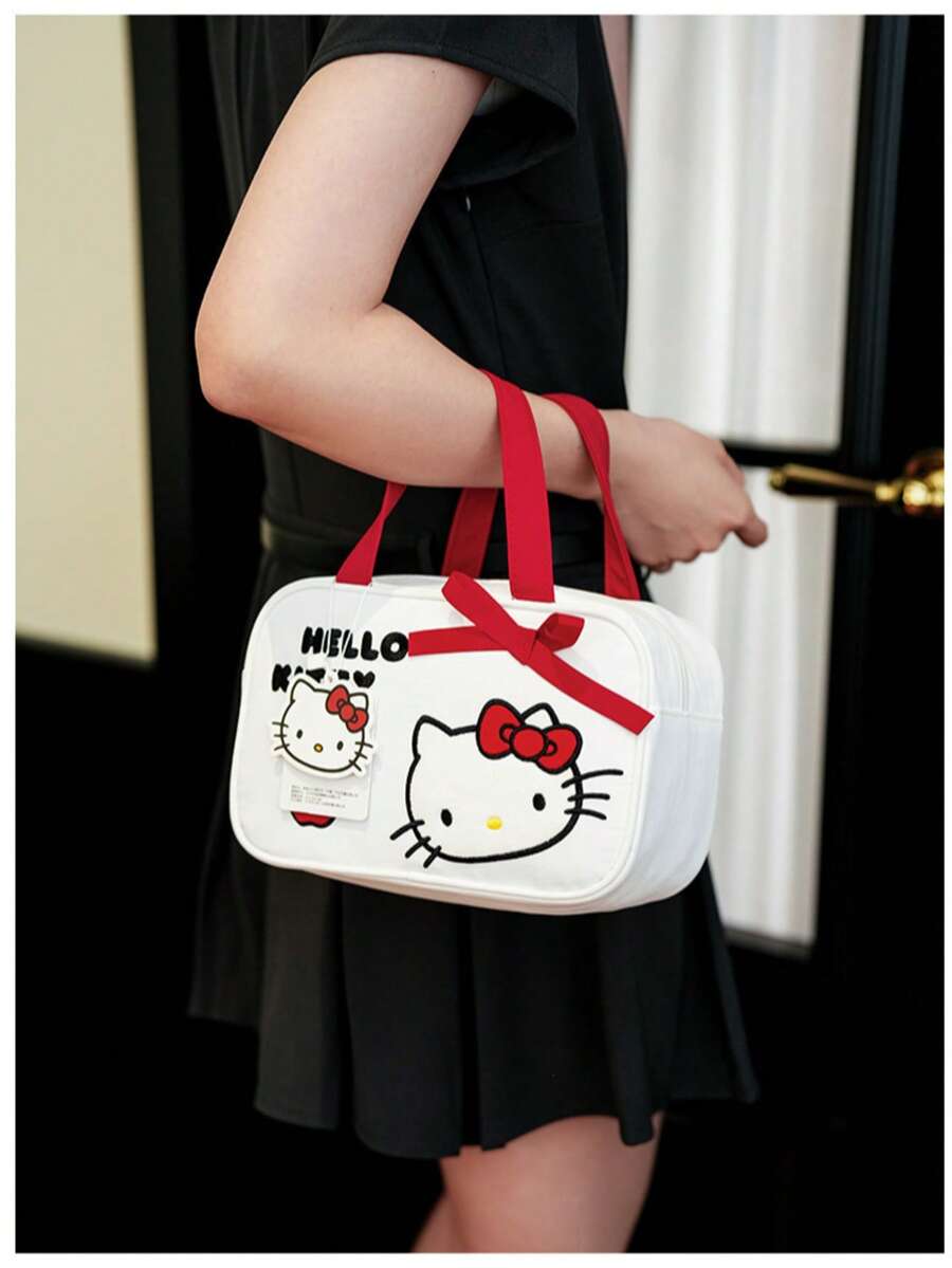 1個 Sanrio Hello Kitty KT 大容量化妝包,女性便攜旅行盥洗包,卡通手提收納整理袋 - 查看 1