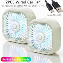 1pc Car Air Vent Cooling Fan, USB Powered Strong 7-Blade Turbine Fan With Gradient Color Atmosphere Light, Low Noise Multi-Function Mini Car Interior Cooling Fan - Car Vent Fan (wired) - View 19
