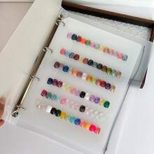 Minimalist Nail Art Storage Album Handmade Press-On Nail Display Card Book Large Capacity Nail Tip Color Storage Book Includes 3 Inner Pages Does Not Include Nail Tips - Multicolor - View 5