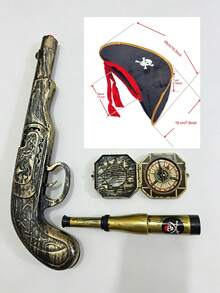 1件萬聖節海盜帽，加勒比海盜服裝道具，成人帽子附紅色繩索，Captain Morgan帽 - 套裝 - 查看 15
