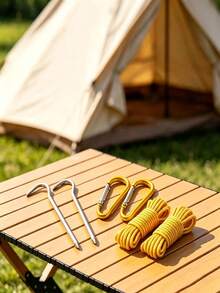 6PCS Set.12PCS Set Camping Tent Accessories Kit, Includes Tent Stakes, Wind Ropes And D-Shaped Buckles, Suitable For Outdoor Camping - Multicolor - View 2