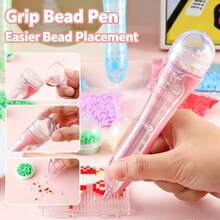 新款自動與手動 Perler 珠子筆 DIY 工具，按鈕式珠子熔接，收納式壓珠筆 - 彩色 - 查看 6