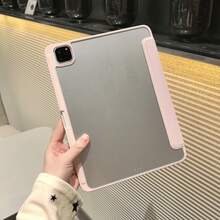 Protective Case Compatible With Ipad 11th Generation, A16 Fashion Y-Fold Tablet Case, High Transparency Acrylic Back Panel, Customizable DIY, Shockproof And Anti-Drop Full Coverage Protection, PU Leather, Suitable For IPad Air 11 Tablet Case, Suitable For IPad 9th Generation 10.2 Inch, 8th Generation 10.2 Inch, Pro 11, 10th Generation Tablet Case - Pink - View 8