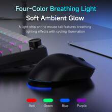 AJAZZ NJ09 Wired Mouse, Silent Mouse, Right-Handed, Plug And Play, 4-Color Breathing Light, 4-Level Adjustable DPI Up To 3600, Gaming Mouse/Office Mouse - View 6