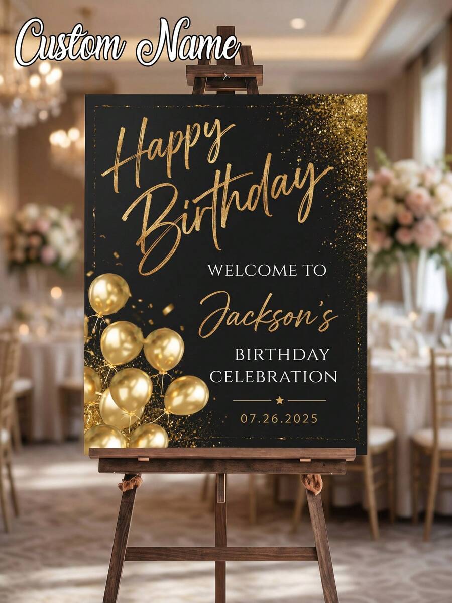 1件裝 黑金風格個性化照片生日海報,客製化生日歡迎牌照片,客製化無框畫布海報-個性化牆面藝術,可添加您的照片,牆面裝飾,居家裝飾,精緻裝飾,生日慶祝牌,適用任何年齡,現代海報印刷,時尚戶外海報裝飾,時尚居家裝飾,送給他獨一無二的禮物,營造溫馨氛圍,秋季居家煥新,聖誕裝飾,居家和諧 - 彩色 - 查看 1