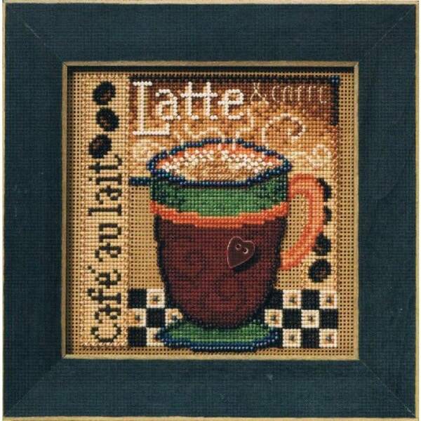 Latte Beaded Counted Cross Stitch Kit 2008 Buttons Beads Autumn MH148205