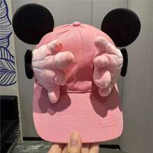 1 mũ lưỡi trai Disney mới họa tiết hoạt hình nơ và lá cọ, mũ lưỡi trai che nắng dễ thương hài hước - Nhiều kiểu dáng - Xem 3