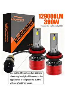 Heyword Upgraded LED Car Light Bulbs, Compatible With H1, H7, H11, 9005, 9006, 9004, 9007, H4, H13, 880, 55000LM, 6000K Cool White Light, High Power CSP Chip, 1:1 Precise Light Pattern, 800% Brightness, Easy Installation - White - View 13