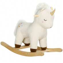 Children's Rocking Horse, Unicorn Ride-On Toy, With Wooden Base, Suitable For Children Aged 2-4, White - White - View 2