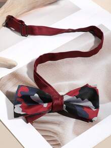 Men's Camouflage Jacquard Pre-Tied Bow Tie, Adjustable Tie, Suitable For Wedding, Party, Daily Suit Wear - Multicolor - View 3
