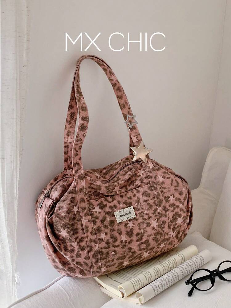 Large Capacity Tote Bag, Solid Color Nylon Shoulder Bag, Women's Casual Travel Handbag - Multicolor - View 1
