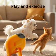 Pet Treat Launcher Toy, Cat & Dog Interactive Training Reward Gun, Slow Feeding Puzzle Toy, Boredom Relief Indoor Outdoor Interactive Toy, Suitable For Large Medium Small Pets, Battery Not Included - Multicolor - View 3