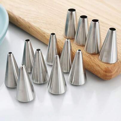 12 Sizes Round Hole Cake Icing Piping Tip Nozzle Lines Cupcake Decorating Cake Small Tips
