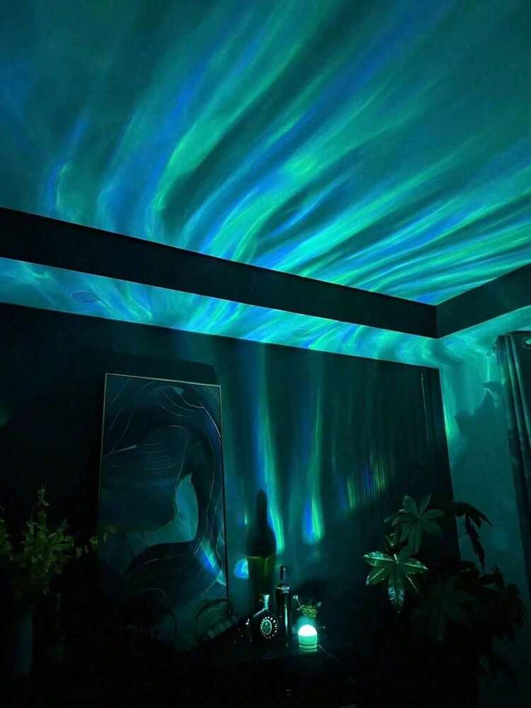 1件/2件 LED 漣漪波紋效果投影燈，附遙控器，可調色，臥室夜燈投影燈，家庭劇院浪漫氛圍天花板投影燈，多場景裝飾投影燈，適用節日場合 - 彩色 - 查看 8