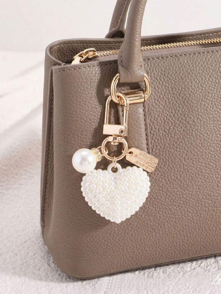 Light Luxury Pearl Heart Keychain, High-End Niche Design Bag Charm, Car Key Chain, Ins Style Exquisite Backpack Pendant, Birthday Gift For Best Friend - Multicolor - View 7