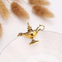 1pc Exotic Style Fashion Classic Teapot Brooch Pin, Elegant Vintage Brooch Flower, Suitable For Daily Wear, Can Be Used As A Gift - Old Gold - View 3