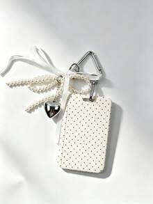 1pc Fashion Polka Dot Print Card Holder Pendant, Bag Charm, Keychain, Wallet, Business Bank Credit Card Holder, Unisex Wallet Sleeve - Multicolor - View 7
