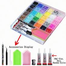 15/24/28/30/32/40/42 Colors Resin Jelly Rhinestone Set, Flat Back Glitter Rhinestones With Tweezers And Dotting Pen, Suitable For DIY Handmade Gift Boxes, Crafts, Diamond Painting And Other Handmade Decorations, Perfect Birthday And Back To School Season Gift - Multicolor - View 9