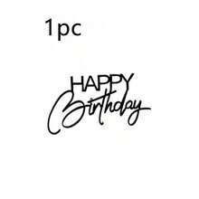 1件/3件/5件 金色/銀色/黑色 壓克力生日快樂蛋糕裝飾插牌，適用生日派對 DIY 蛋糕甜點烘焙裝飾用品 - 彩色 - 查看 8