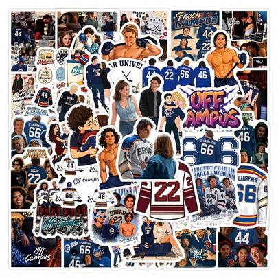 60pcs Off Campus Book Stickers Waterproof Vinyl Decals, Popular Romance Book Series Sticker Pack, Aesthetic Laptop Water Bottle Skateboard Decor Stickers, Cute Gifts For Book Lovers Teenagers College Students Reading Hobbyists