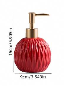 1pc Ceramic Round Bathroom & Kitchen Dispenser Bottle, Nordic Luxury High-End Spherical Rhombus Embossed Texture Minimalist American Creative Solid Color Multi-Color Shower Bottle, Hotel Restaurant Cafe Bar Bathroom Kitchen Home Decor Ornament, Shampoo Body Wash Hand Soap Detergent Lotion Dispenser Pump Bottle - Multicolor - View 18