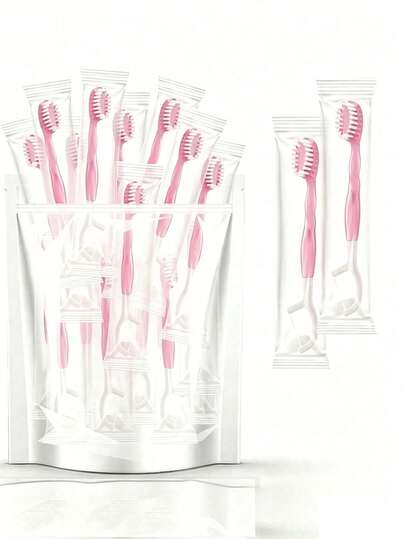 50/30/20/10/5 piezas Juego de cepillos de dientes desechables mini 5 en 1, incluye pasta de dientes y palillo, empaquetado individualmente, conveniente para el trabajo y los viajes