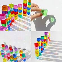 Children's Colorful Acrylic Building Blocks Rainbow Stacking Blocks Toy Light And Shadow Blocks Children's Thinking Development Spatial Imagination Ability Cultivation Toy Children's Gift - Multicolor - View 3