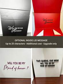 1pc Customized Name Gift Box, Personalized Text Luxury Gift Box With Ribbon, Magnetic Closure Bridesmaid/Wedding Gift Box, Empty Gift Box, Birthday Gift - Multicolor - View 7