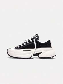 Converse Run Star Crush Autumn New Shark Thick Sole Sneakers Unisex A18465C - Black and White - View 2