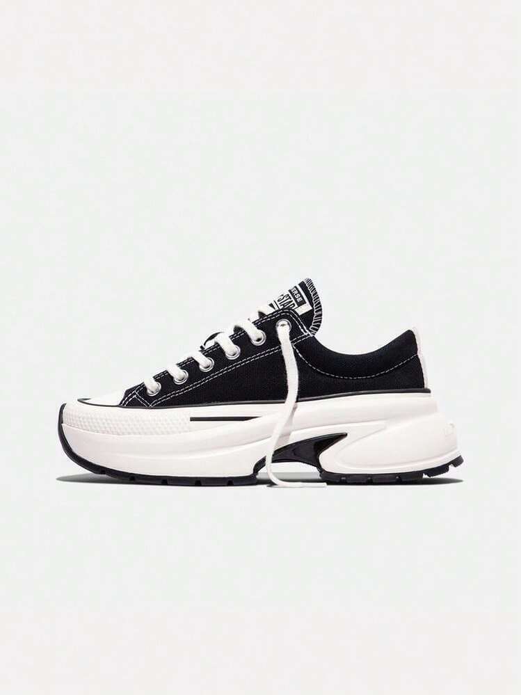 Converse Run Star Crush 秋季新款鯊魚厚底運動鞋 中性款 A18465C - 黑與白 - 查看 1