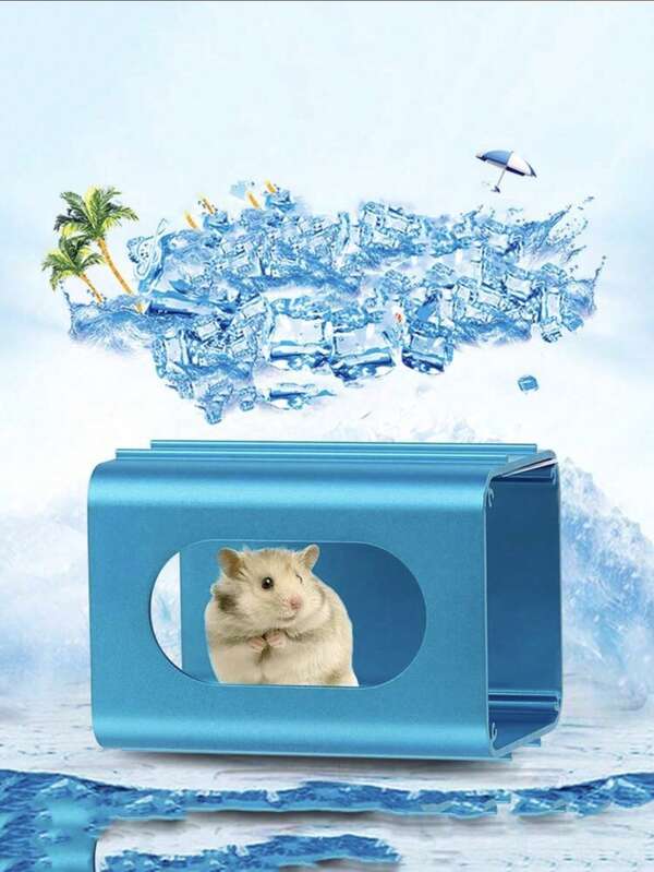 Aluminum Alloy Hanging Hamster Cooling Ice Nest, Golden Hamster Summer Heat Dissipation Hideout, Hangable Wire Cage Metal Cooling House, Anti-Chew, For Fancy Mice And Sugar Gliders, Summer Cooling Pet Supplies, 3 Colors Available