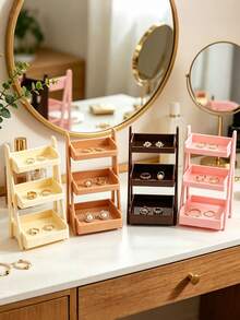 1pc 4 Colors Mini Storage Rack, Earring, Jewelry, Nail Art Tools Desktop Organizer - Multicolor - View 2