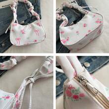 Sweet Girl's New Bowknot Floral Canvas Bag, Drawstring Shoulder Bag, Highly Attractive Cute Crossbody Bag - Shoulder Bag - View 8