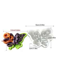 1pc Skull Butterfly Silicone Candle Mold, Flexible And Durable, Easy To Demold, Suitable For Epoxy Resin Casting, Plaster And Handicrafts, Skull Butterfly Design, Home Wall And Desktop Decor, Candle Making Mold, Suitable For DIY Enthusiasts, Christmas, Halloween, Easter, Thanksgiving - A - View 7