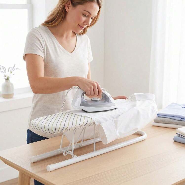Luminpool Portable Mini Ironing Board Rack For Clothes, Sleeves And Shirts - Small Size, Easy To Store And Carry - White - View 1