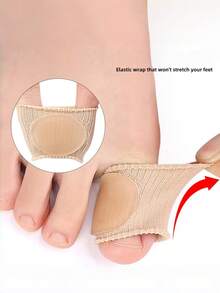 QKC 1 Pair Soft Padded Big Toe Socks, Elastic Knit Design, Washable And Reusable, Suitable For Daily Wear - Apricot - View 3