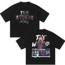 Men's Graphic T-Shirt With A Double-Sided Design Inspired By 's "XO" Universe; Adorned With An XO Grid Pattern And A Collage-Style Visual. - 黑色 - 查看 1