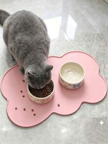Silicone Pet Feeding Mat, Leak-Proof & Non-Slip, Suitable For Dogs And Cats, Cute Pet Meal Mat, Waterproof & Splash-Proof Dog Cat Water Bowl Mat, Non-Slip High-Edge Pet Feeding Mat, Easy To Clean Cat Dog Pet Tray Mat, Oval Bowl Mat - Multicolor - View 7