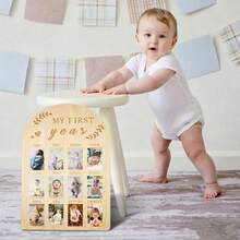 Wooden Baby Monthly Growth Commemorative Photo Frame, Newborn Growth Record Photo Display Ornament, Hanging Decor, Great Gift For Newborns - 1PC - View 8