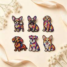 1/6 buah Pin Enamel dan Bros Anjing Kartun Warna-warni untuk Tas Ransel, Dekorasi Keren untuk Teman, Hadiah - MultiWarna - View 10