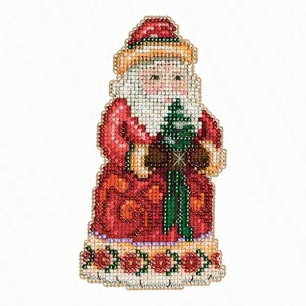 Christmas Cheer Santa Beaded Counted Cross Stitch Kit 2013 Jim Shore JS203102