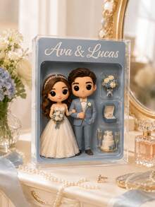 Custom 2D Portrait, Personalized Digital Portrait Art, Custom Photo To 2D Cartoon Acrylic Plaque, Wedding Souvenir, Personalized Acrylic Keepsake, Anniversary Gift, Perfect Keepsake For Special Someone, Personalized Photo Stand, Office Decor, Elegant Living, Photo Gift - Multicolor - View 7