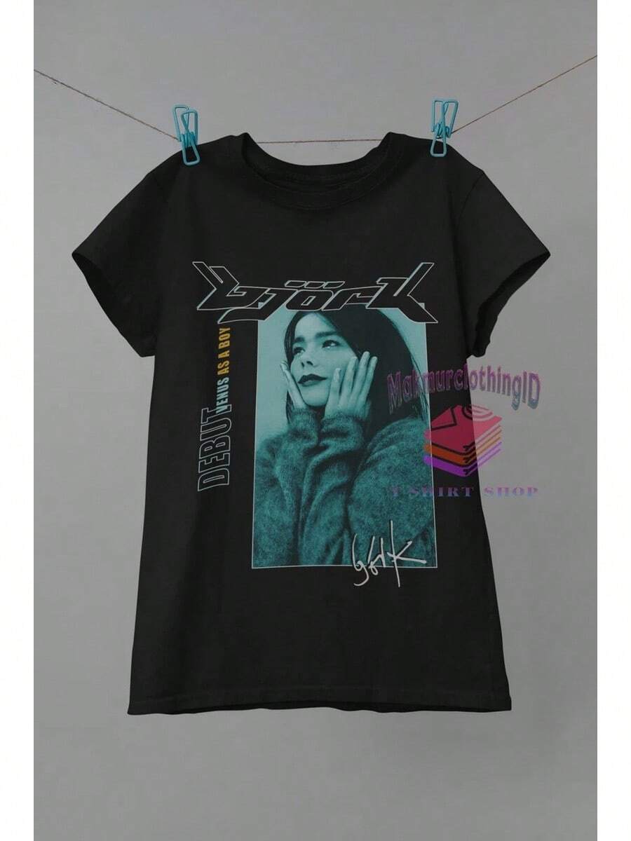 Björk Venus som pojke retro T-shirt - Svart - Visa 1