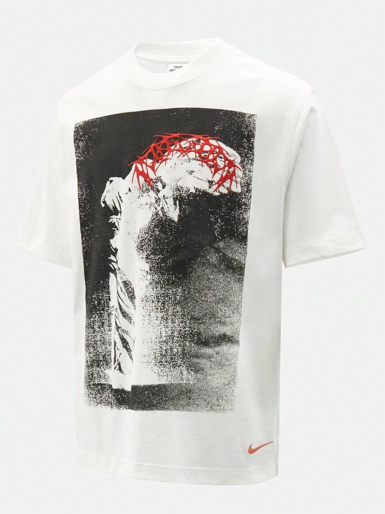 Nike Men's AS U NSW TEE LSE YMH DINO PRIN Short Sleeve Knit Collarless T-Shirt TIQ5863-100 - Redwood - View 1