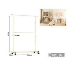 2-Tier/1 Tier Rolling Clothes Rack With Wheels, Large Capacity Double Rod Clothing Rack On Casters,Heavy Duty Metal Garment Rack With Bottom Storage Shelf, Freestanding Clothing Organizer For Bedroom Laundry Room,Easy Assembly - Multicolor - View 14