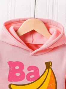 2pcs/Set Toddler Cartoon Print Hooded Sweatshirt And Sweatpants Set - Pink - View 5